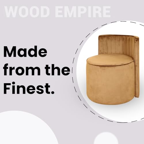 Image of Velvet OttomanPouffes for Sitting with Backrest | Puffy Stool for Living Room | Puffy Dressing Table Stool for Home Decor, Office (Skin)