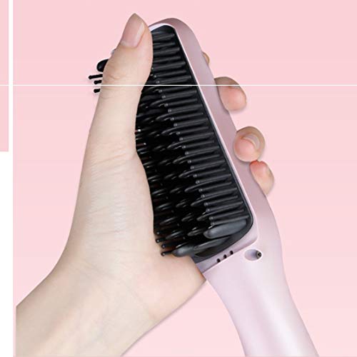 Hair Care Professional PTC Heating Straightener Curler Styler Brush Straighting Ceramic Curling Iron Hot Comb Brushes miniatura 5