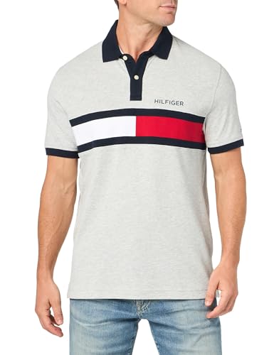 Image of Tommy Hilfiger Men's Short Sleeve Cotton Pique Flag Polo in Regular Fit