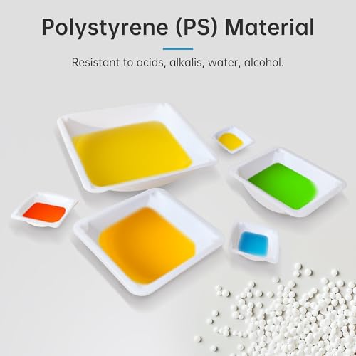 weigh boats small 7 ml 024 oz square weighing boats for scales  125 pack disposable measuring dishes for powders crafts samples and lab use y101