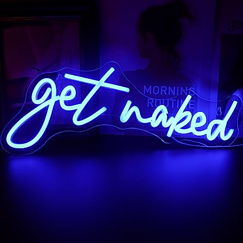 QiaoFei Led "Get Naked" Neon Sign Letters USB Powered Neon Lights for Room Home Bar Art Wall Decor Party Window Living Room Decor Christmas' Gift (Blue) - Image 2
