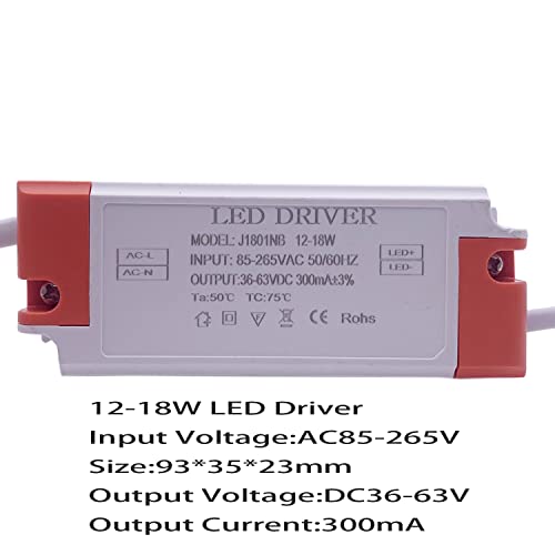 Image of LED Driver 300mA 600mA 900mA 1-3w 4-7w 8-12w 12-18w 18-25w 25-36w LED Constant Current Driver Power Unit Supply for LED Bulb Transformers (12-18W 300mA)