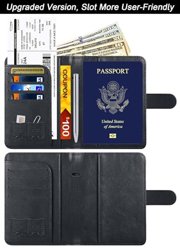 Image of Passport Holder for Travel Essentials, Passport Cover, Rfid Blocking Wallet | Travel Wallet, Leather, Passport Case, Travel Accessories, Vacation Luggage Must Haves, for Men Women