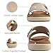 KuaiLu Womens Fashion Orthotic Slides Ladies Lightweight Athletic Yoga Mat Walking Sandals Slip On Thick Cushion Recovery Slippers Sandles Comfortable Plantar Fasciitis Arch Support Tan Beige Size 8.5