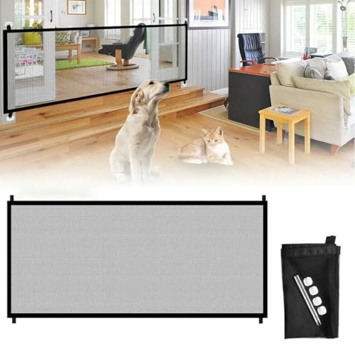 Cancelletto per cani Barriera di Sicurezza (180 * 72 cm) Estensibile Cancelletto Portatile Pieghevole in Rete per Cani Portatile Pieghevole Dog barriera di sicurezza Animali domestici Barriera