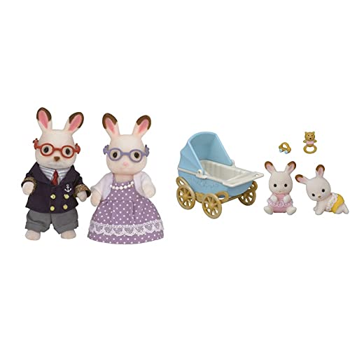 Sylvanian Families 5190 Abuelos Conejo Chocolate + -5432 Mini muñecas y Accesorios, Multicolor (Epoch 5432)