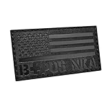 IR USA Flag BPOS B+ Blood Type NKA NKDA Infrared Tactical Morale Fastener Patch (Blackout Subdued)
