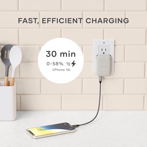Image of Satechi OntheGo 67W Wall Charger, GaN USB-C Travel Charger (PD 3.0+PPS), 2 USB-C, 67W(1) /45W+20W(2), for MacBook Air /Pro /Neo, iPad Air /Pro, iPhone 17, Galaxy, Pixel, Steam Deck - Sand