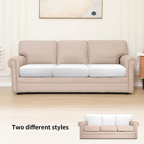 Image of Easy-Going Stretch 3 Pieces Couch Cushion Cover for Sofa Seat