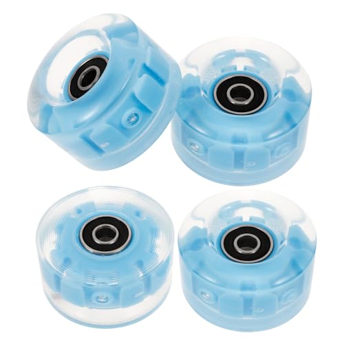 Kisangel 4pcs Flashing Skating Wheels Luminous Design High Elasticity Rubber Ice Skates Wheel Accessories Wear-resistant Outdoor