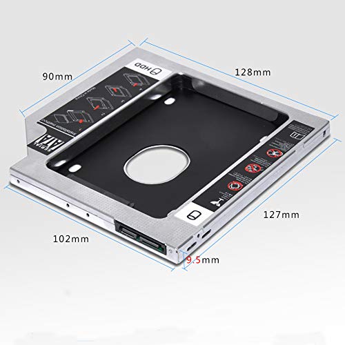 Universal 9.5mm SATA to SATA 2nd SSD HDD Hard Drive Caddy Case Adapter Tray Enclosure for Laptop CD/DVD-ROM Optical Bay - Thumbnail 6