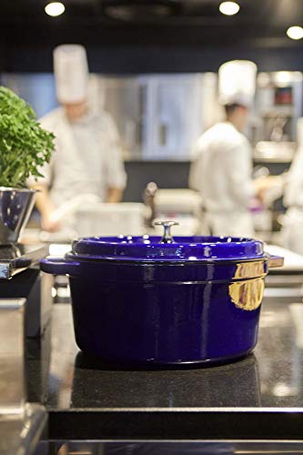 Image of Staub Cast Iron 9-qt Round Cocotte - Dark Blue