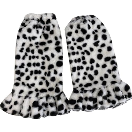 Sanfly Calentadores De Piernas De Lujo Calentadores De Estampado De Vaca Manga Larga Botas Botas Largas Puffulador De Calentamiento para Mujeres