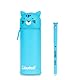 Colourbook Gommy Pets - 2-in-1 Federmäppchen, weiches Silikon, Stiftehalter für den Tisch, inklusive blauem Radierstift (Tigrot)
