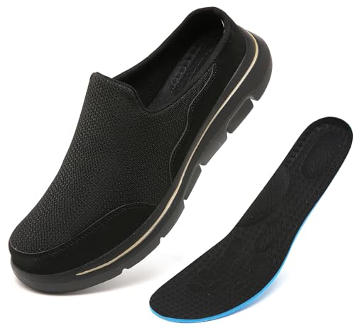 Image of Slip On Mules & Clogs for Womens Mens Light Open Back Shoes Comfort Walking Shoes Breathable Slippers Closed Toe Slides