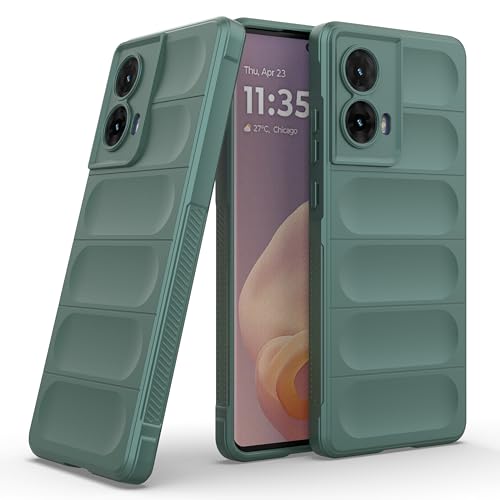 Image of amazon basics Back Case Cover for Motorola Moto G85 5G | Compatible for Motorola Moto G85 5G Back Case Cover | Liquid Silicon Magic with Camera Protection | DarkGreen