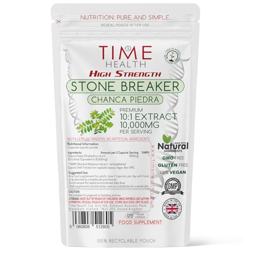High Strength Stone Breaker - Chanca Piedra - 10,000mg - 120 Capsules - Kidney & Liver Support - Dissolve, Flush & Cleanse - UK Made Supplement - GMP - Additive Free - Vegan (120 Count (Pack of 1)) High Strength Stone Breaker - Chanca Piedra - 10,000mg - 120 Capsules - Kidney & Liver Support - Dissolve, Flush & Cleanse - UK Made Supplement - GMP - Additive Free - Vegan (120 Count (Pack of 1))
