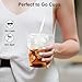 Dealusy 100 Pack - 16 oz Clear Plastic Cups with Lids and Straws, Sturdy & Food Safe Iced Coffee Cups with lids, Disposable Plastic Smoothie Cups for Cold Drinks