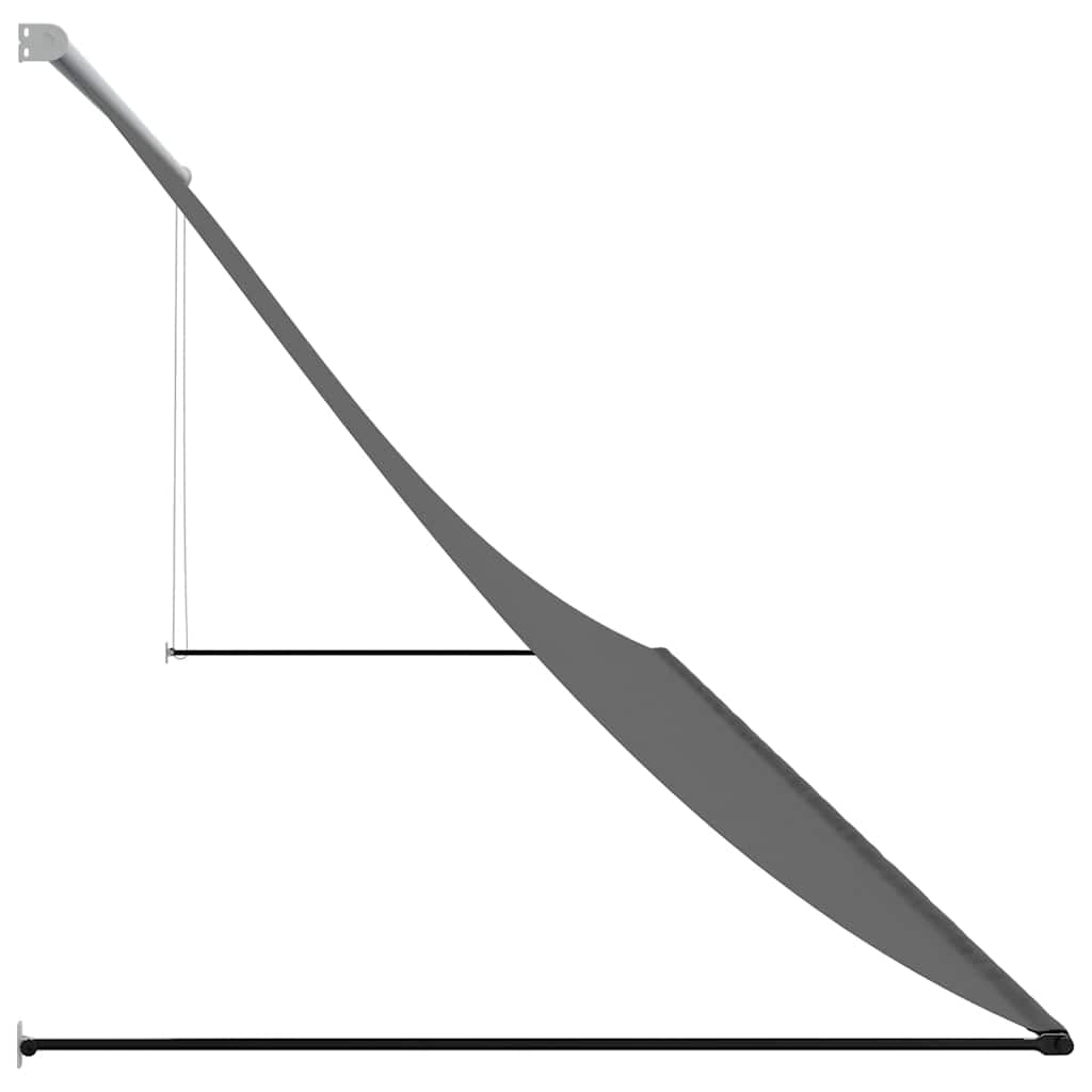 Markise einziehbar Anthrazit 350x150 cm - Manuelle Seilzug-Markise für Terrasse und Balkon, Wandmarkise als Sonnenschutz und Sichtschutz aus Stahl und Polyester