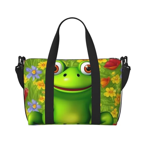 Travel Duffel Bags Personal Item Bag Carry on Luggage Bag Training Handbag Lightweight Waterproof Sports Gym Bag frog Weekender Bag for Women Men