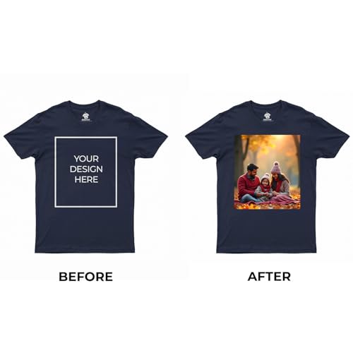 Image of CreativiT Unisex Men /Women Regular Fit Customized Tshirt | Casual Half Sleeve Round Neck | 100% Cotton with a High Thread Count