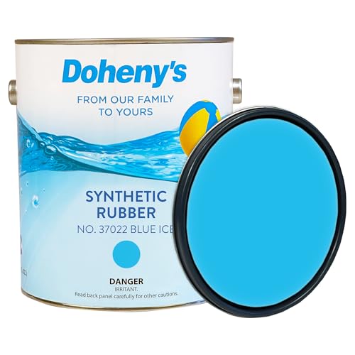Doheny's Pro-Grade Synthetic Rubber Self-Priming Swimming Pool Paint | Can Be Used Over Both Chlorinated Rubber and Synthetic Rubber Surfaces | VOC Compliant| Blue Ice | 1 Gallon