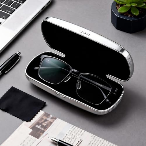 Image of Hifot Metal Eyeglass Case Hard Shell, Aluminum Spectacles Box Sunglasses Case for Men Women, Reading Glasses Holder