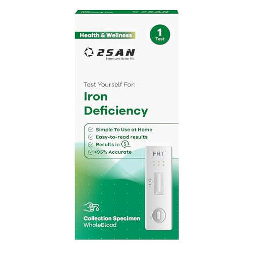 2SAN Iron Deficiency Test at Home UK - 1 Pack - Ferritin Testing kit for Blood Anemia Detection, Accurate and Easy Iron Level Test kit for Deficiency Detection Check