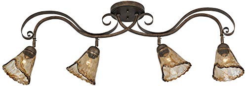 Pro Track Organic Amber Glass 4-Light Ceiling Track Fixture