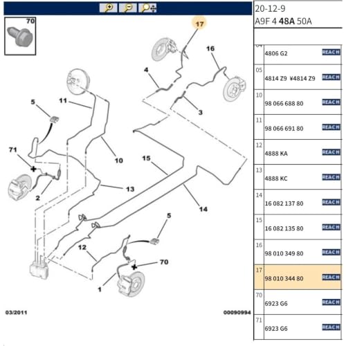 Sensor de freno para Citroen C3 que soluciona el fallo de testigo de alarma trasero 5