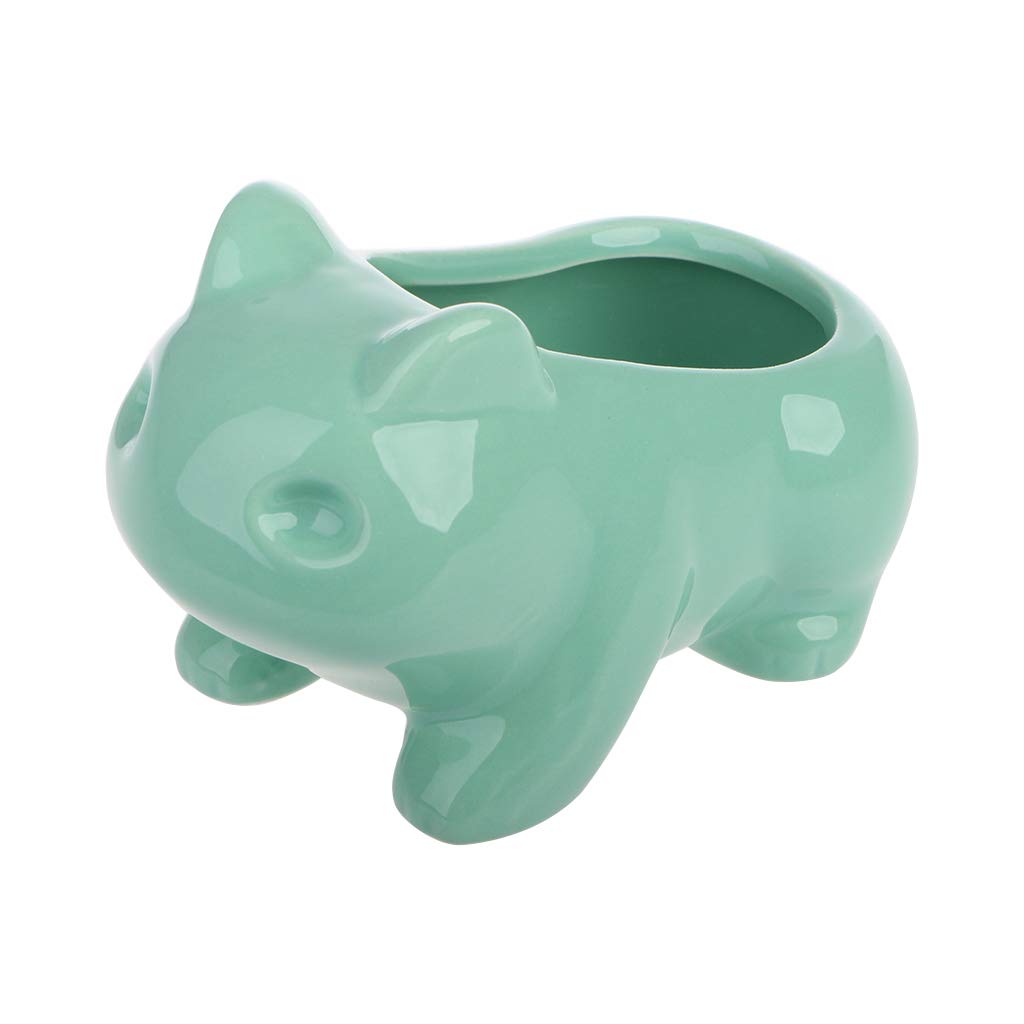 Junlinto,Kawaii Ceramic Flowerpot Succulent Planter Plants Flower Pot with Hole Home Office DIY Decor White