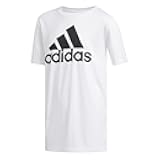 Boys' Short Sleeve AEROREADY Performance Logo Tee T-Shirt, White, Small