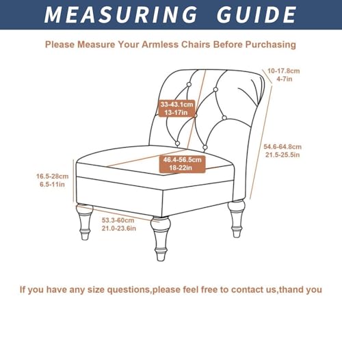 Image of Eco-Ancheng Armless Chair Slipcover Removable Armless Accent Chairs Covers Washable Armless Slipper Chair Slipcover Printed Armless Chair Furniture Protector Covers for Living Dining Room Hotel