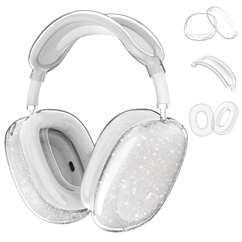 Frylaa 3�C��1 AirPods Max�P�[�X �N���A�O���b�^�[�A�N���A�\�t�gTPU�C���[�p�b�h�P�[�X/�C���[�J�b�v�J�o�[/�w�b�h�o���h�v���e�N�^�[ Airpods Max�J�o�[�p AirPod Max�w�b�h�z���A�N�Z�T���[�p-�O���b�^�[�B