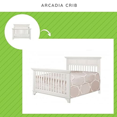 Image of Full-Size Conversion Kit Bed Rails for Namesake, Formerly Million Dollar Baby Convertible Cribs - Solid Wood Rail - Toddler Bed Rail - Nursery & Baby Furniture (Model #M7689, White)