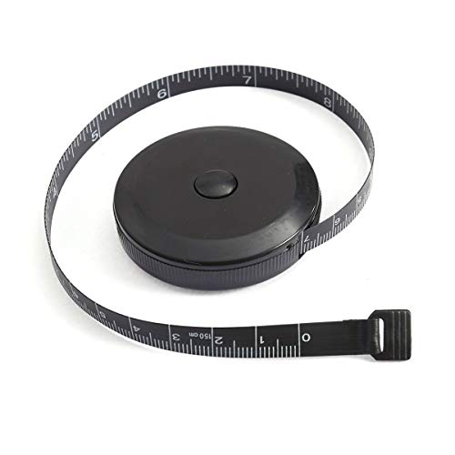 Image of Retractable Measuring Tape Soft Fabric Body Tape 60 inches / 150cm (All Black)