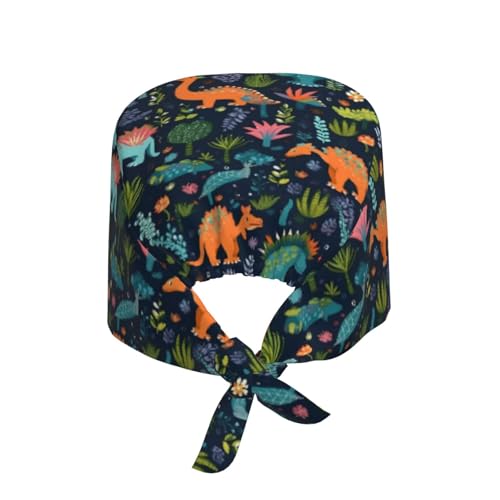 Image of Adjustable Working Cap Breathable Unisex Women Men Elastic Bandage Tie Back Hats Scrub Nursing Doctor Surgeon Cap