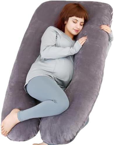 TaiBest Schwangerschaftskissen U-förmiges Ganzkörperkissen,schwangerschaftskissen zum schlafen Kann Rücken, Gesäß und Beine von schwangeren Frauen unterstützen (Polyester, Dunkelgr