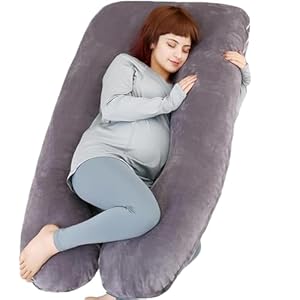TaiBest Schwangerschaftskissen U-förmiges Ganzkörperkissen, chwangers... zum schlafen Kann Rücken, Gesäß und Beine von schwangeren Frauen unterstützen (Polyester, Dunkelgrau)