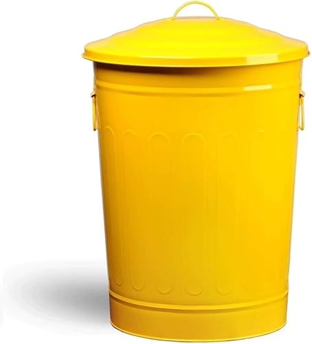 LoiYtrd Garbage Bin Outdoor Garbage Bin With Lid Outdoor Garbage Bin Garden Garbage Disposal Inner Bin Circular Garbage Bin(Yellow)