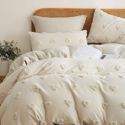 Sets de housse couette en microfibre beige style bohème chic