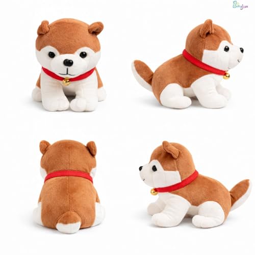 Image of Cute Huskey Dog Soft Toy 25 CM Brown