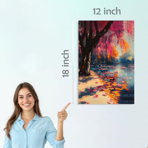 Image of SiddArtify Impressionist Floral Wall Art Prints Set - Botanical Lotus Poster Decor for Living Room Bedroom Office - 12x18 inch Board Pack of 6