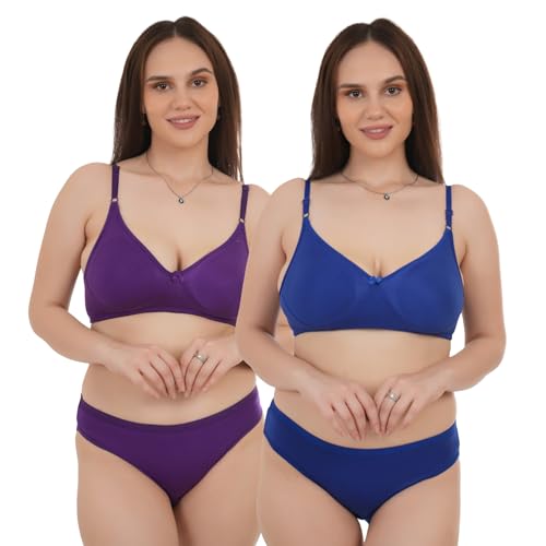 Image of Unitrust Premium Lingerie Set with Full Coverage Non-Padded Bra and Hipster Panty Set