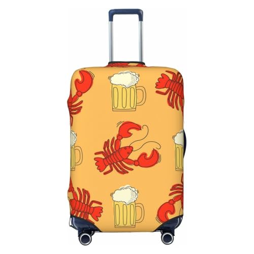 Beer And Crawfish Pattern Print Luggage Suitcase Covers Elastic Washable Luggage Protector Luggage Covers For Suitcase