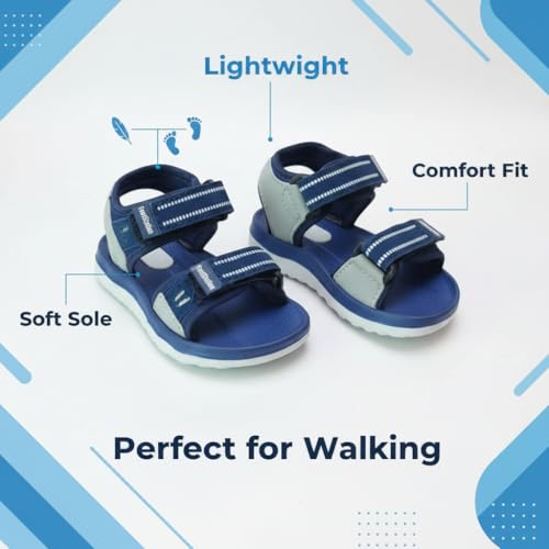 Image of Kids Open Toe Sports Sandals | Comfortable Lightweight Double Welcro Outdoor Athletic Sandals for Boys, Girls & Toddlers | Daily Play Shoe (1-10 Years)