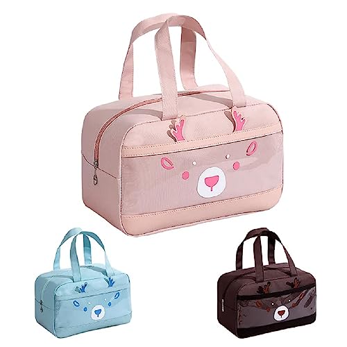 Image of CoolKraft Lunch Bag for School Kids, Girls, Cute Animal Design Bag, Lunch Bag for Office Women Travel Picnic Bag, Insulated Portable Tiffin Bag 29 x 18.5 x 14 cm (Reindeer Pink)Polyester,8 Liters