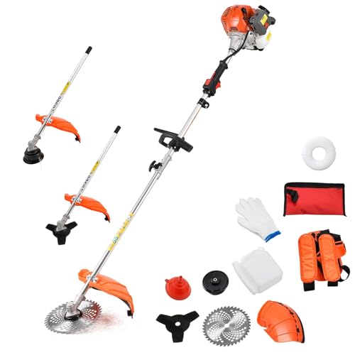 MIFAWA 41.5cc Gas Weed Wacker 3 in 1 Gas Powered Grass Trimmer Multi Functional String Trimmer Gas Weed Eater Gas Brush Cutter Gas Garden Trimmer Grass Cutter Weed Trimmer (one 41.5cc Engine)