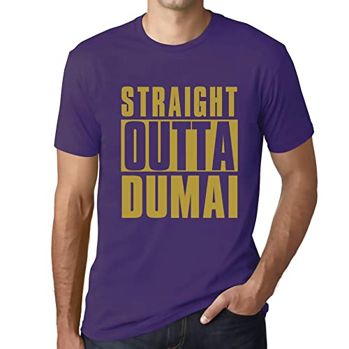 Heren Grafisch T-Shirt Rechtstreeks uit Dumai – Straight Outta Dumai – Eco-vriendelijk Grappige Vintage Man Korte Mouw Leuke Print Opdruk Verjaardagscadeau Donkerpaars L