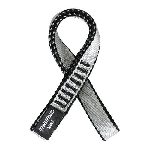 18MM Nylonband Multifunktions-Schlaufe mit 23KN Tragkraft Hochfeste Bandschlaufe für Outdoor-Sport Fitness Yoga-Hängematten und mehr Grau30 cm / 12 Zoll | Pck 1